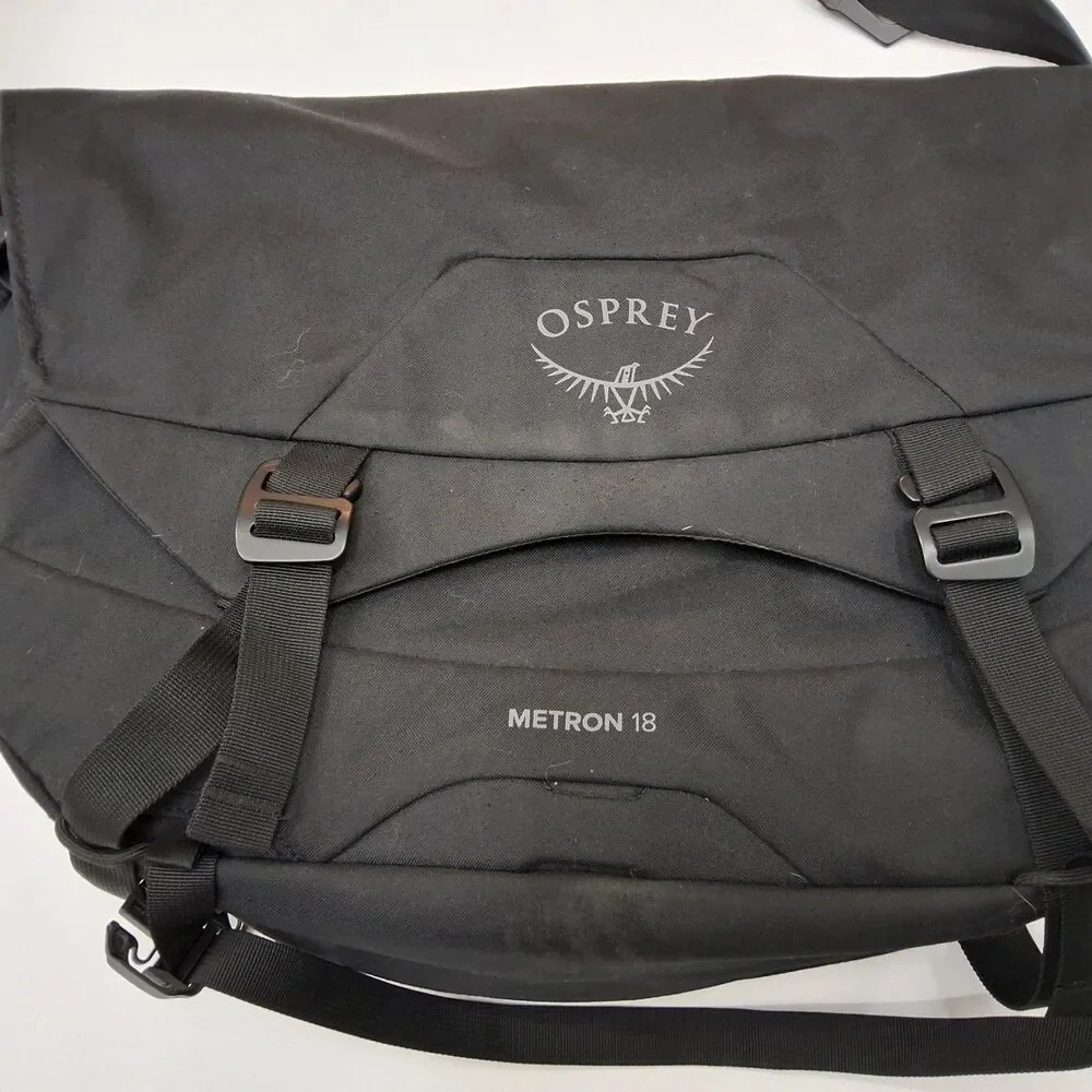 Osprey Metron 18 Messenger Bag Black Bike Commuter Cycling Laptop With Raincover
